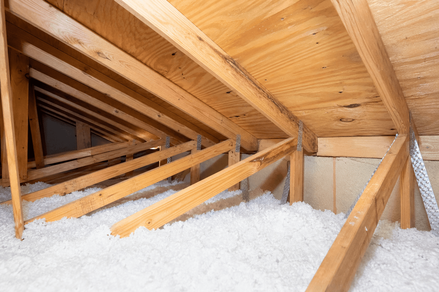 Wind mitigation and four point bundle attic inspection with hurricane straps