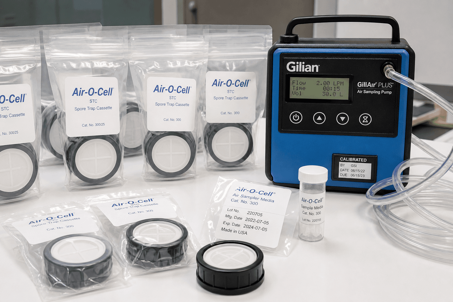 Indoor air quality testing with Air-O-Cell spore trap cassettes